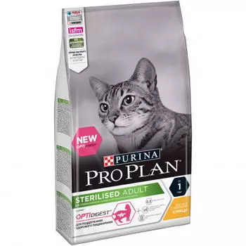 PRO PLAN Sterilised Adult Корм сух.курица д/кастрир.котов и стерилиз.кошек 10кг