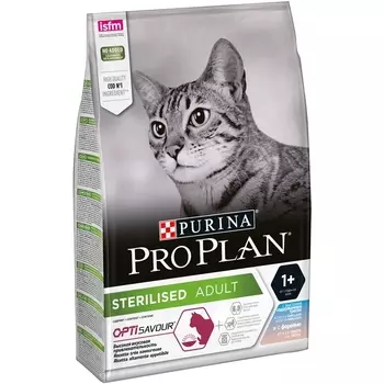 PRO PLAN Sterilised Adult Корм сух.треска,форель д/стерилизов.кошек 3кг
