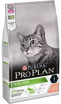 PRO PLAN Sterilised Optirenal Adult Корм сух.лосось д/стерилизов.кошек 10кг