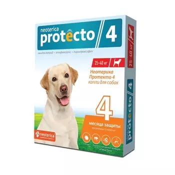 ЭКОПРОМ NEOTERICA Protecto 4 Капли инсект.д/собак 25-40кг 2пип/уп