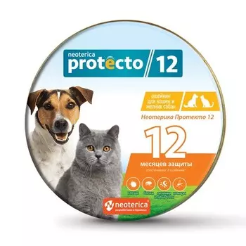 ЭКОПРОМ NEOTERICA Protecto Ошейник от внешн.паразитов д/кошек и мелких собак 2шт/уп