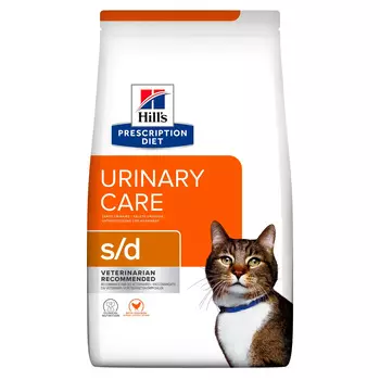 HILLS Diet S/D Urinary Корм сух.диет.курица лечение МКБ струвиты д/кошек 1,5кг