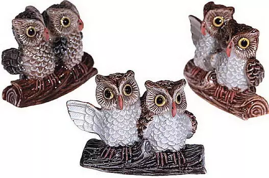 KLIMA Совы на ветке, коричневые, 5см (Франция)