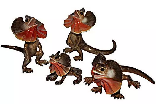 KLIMA Ящерица плащеносная, коричневая, 8см (Франция)
