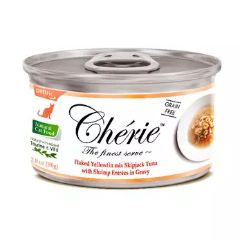 PETTRIC Cherie Корм влаж.тунец с креветкой в подливе д/кошек конс.80г