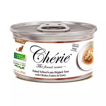 PETTRIC Cherie Корм влаж.тунец с курицей в подливе д/кошек конс.80г