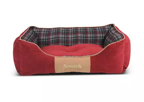 SCRUFFS Лежак для животных с бортиками "Highland", красный, 50х40x13см (Великобритания)