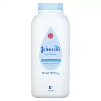 Johnson & Johnson, Порошок с алоэ и витамином Е, 255 г (9 унций)