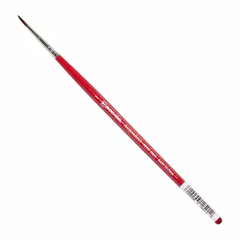 Кисть белка №1 круглая Escoda "Aquario 1125" короткая ручка красная