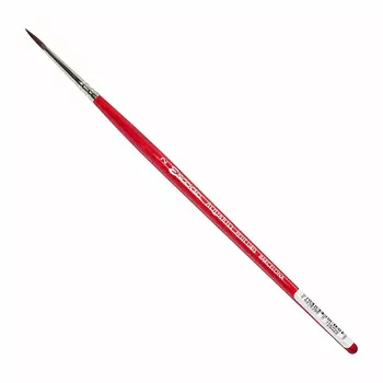 Кисть белка №2 круглая Escoda "Aquario 1125" короткая ручка красная