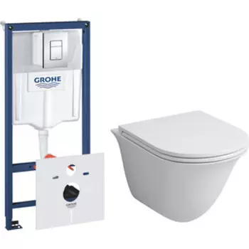 Комплект унитаза Grossman GR-4412 Grohe Rapid SL микролифт, белый, клавиша хром