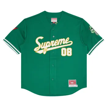 Бейсбольная майка Supreme x Mitchell & Ness Downtown Hell, зеленая