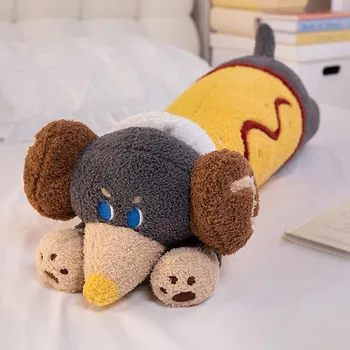 Dachshund Plush Toy Doll Cute Cartoon Dog Long Throw Pillow Boy Bed Pinch Legs Sleep Doll 90cm красный