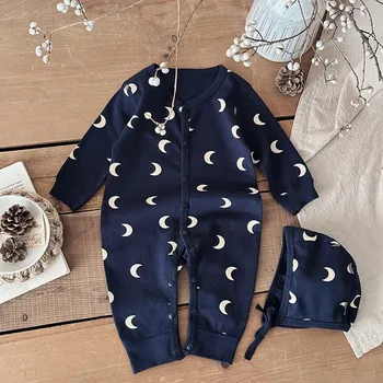 2025 Spring Newborn Long-sleeve Romper - Category A, No Seams, 100-Day Wear 66 cm