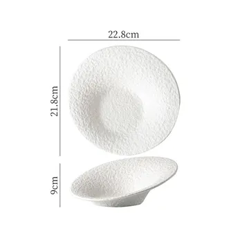 Stone Pattern Ceramic Salad Bowl Restaurant Slant Edge Bowl Vegetable Bowl Sashimi Bowls Dessert Bowls Specialty Tableware