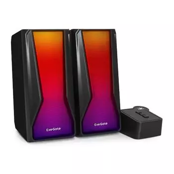 Акустическая система 2.0 Exegate Accord 230 EX289687RUS USB, BT, 2х3Вт (6Вт RMS), 60-20000Гц, цвет черный, RGB подсветка, Color Box