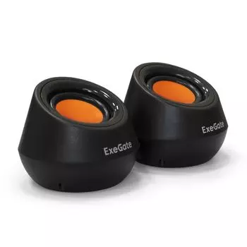 Акустическая система 2.0 Exegate Disco 130 EX287060RUS USB, 2х3Вт (6 Вт RMS), 100-20000Гц, черный/оранжевый, Color Box