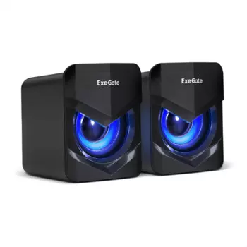 Акустическая система 2.0 Exegate EX289685RUS Accord 200 (питание USB, 2х3Вт (6Вт RMS), 60-20000Гц,цвет черный, синяя подсветка)
