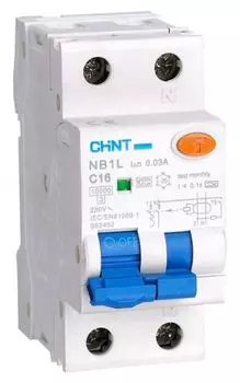 Автомат дифференциальный CHINT 203021 NB1L 1P+N C25 30мА тип A 6кА (36mm) (R)