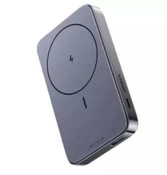 Аккумулятор внешний UGREEN PB206 магнитный, 10000mAh MIni Magnetic Wireless 20W Power Bank With Holder. Цвет: серый космос