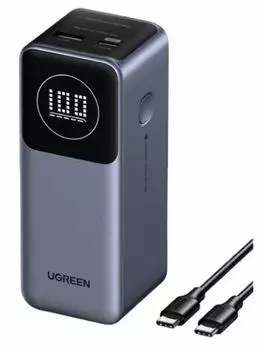 Аккумулятор внешний UGREEN PB724 12000mAh Quick Charging 100W Power Bank, цвет: серый