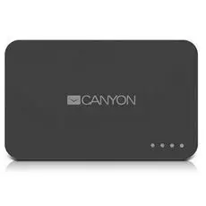 Аккумулятор внешний универсальный Canyon CNE-CPB78DG серый, 7800мАч, выход DC5V 1A/2A (2 USB), вход DC5V 1A, индикатор заряда, фонарик, пластик