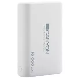 Аккумулятор внешний универсальный Canyon PB-104 CNS-CPBP10W 10000mAh, 5V/2.1A, 5V/2.1A(Max, 3in1 USB cable length 0.3m), white