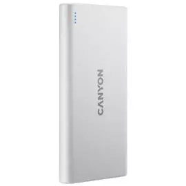 Аккумулятор внешний универсальный Canyon PB-106 CNE-CPB1006W 10000mAh, 5V/2A, 5V/2.1A(Max), USB cable length 0.3m, white