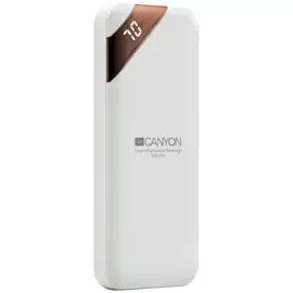 Аккумулятор внешний универсальный Canyon PB-54 CNE-CPBP5W 5000mAh, 5V/2A, 5V/2.1A, USB cable length 0.25m, white