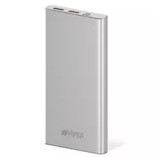 Аккумулятор внешний универсальный HIPER MPX10000 10000mAh, 2 USB, 3A+3A+2.4A, серебристый