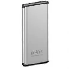 Аккумулятор внешний универсальный HIPER MS10000 Li-Pol 10000 mAh Aluminum 3A+2.4A 2xUSB 1xType-C серебристый