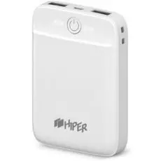 Аккумулятор внешний универсальный HIPER SL10000 Li-Pol 10000mAh 2.1A+2.1A 2xUSB, белый