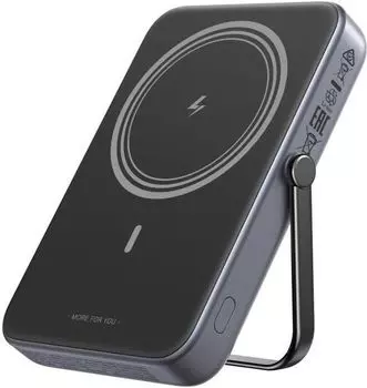 Аккумулятор внешний портативный UGREEN PB572 45327_ UNO 10000mAh Mini Magnetic Wireless Robot 20W с держателем. Цвет: серый
