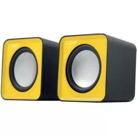Акустическая система 2.0 CBR CMS 90 yellow, питание USB, 2х3 Вт (6 Вт RMS), пластик, 3.5 мм линейный стереовход, регул. громк., 1 м
