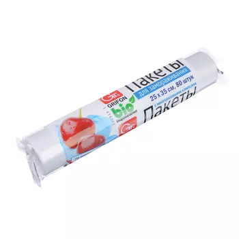 Пакеты для замораживания перфорированные с клипсами 80 шт, 3л, 25x35 см, Bio GRIFON