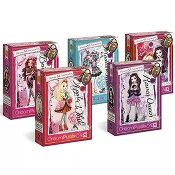 ОРИГАМИ Пазлы 54 детали "Ever After High", картон, 18х13см, 24 дизайна, 00665/666/667/668/669/670