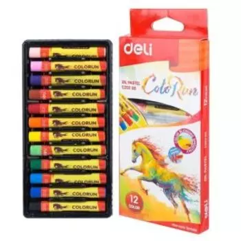 Пастель масляная Deli ColoRun, 12 цветов