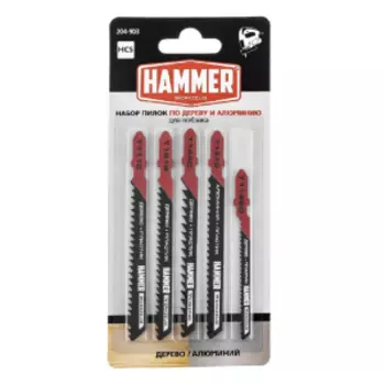 Пилка для лобзика HAMMER дерево, пластик, 5 видов