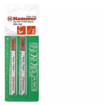 Пилка для лобзика HAMMER Flex по дереву, 74мм, 2шт
