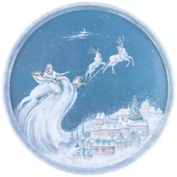 поднос AGNESS СНЕЖНАЯ КОРОЛЕВА 33 см, металл