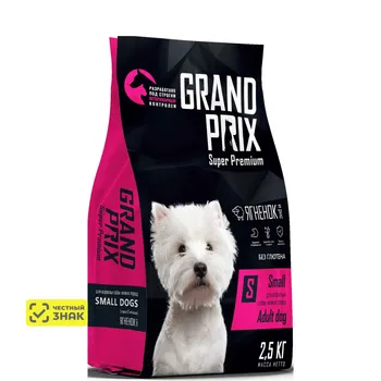 Grand Prix Корм сухой для взрослых собак мелких и миниатюрных пород с ягненком2,5кг