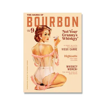 Винтажный рекламный постер с виски и принты для бара, сексуальный ретро Pinup Girl, настенная художественная картина, картина на холсте, украшение для кухни, ванной комнаты 21x30cm No Framed