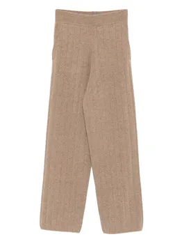 Кашемировые брюки прямого кроя MAX MARA, коричневый