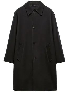 Prada однобортное пальто, черный