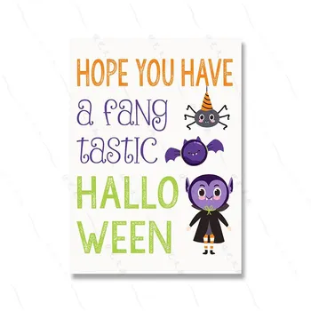 Halloween Signs Party Quote Abstract Devil Ghost Art Poster Print Kid Room Home Decor Snack Candy Little Monster Canvas Painting 21x30cm No Framed
