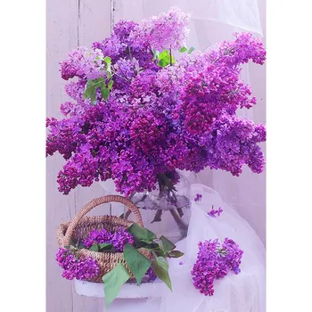 5D DIY Алмазная картина Декоративный пейзаж Декоративный цветок Алмазная вышивка 3D Наборы для вышивки крестом Домашний декор Подарок Round 20x30cm