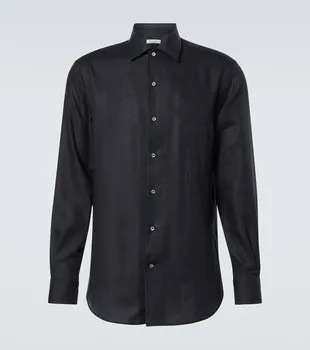 Льняная рубашка Андре Loro Piana, цвет blue navy