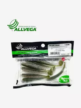 Приманка съедобная ALLVEGA "Blade Shad" 7,5, Зеленый