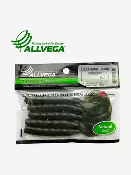Приманка съедобная ALLVEGA "Cigar Grub" 9,5см (5шт.), Зеленый
