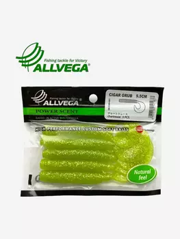 Приманка съедобная ALLVEGA "Cigar Grub" 9,5см (5шт.), Зеленый